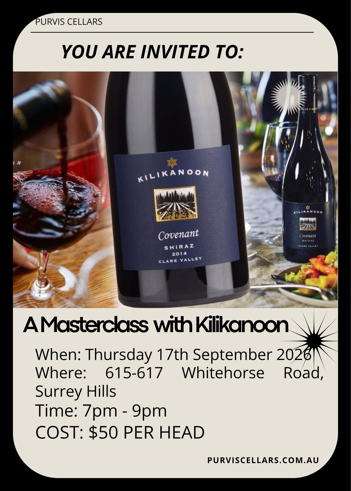 Event Booking - An Evening with Kilikanoon
