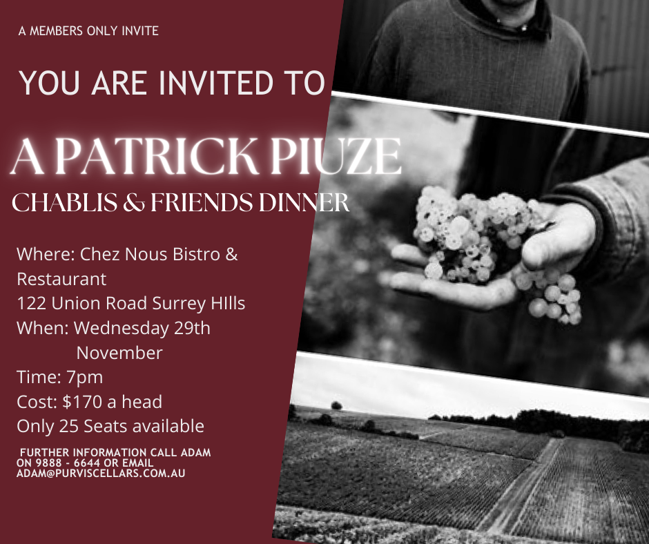 Event Booking - A Patrick Puize Çhablis & Friends' Dinner