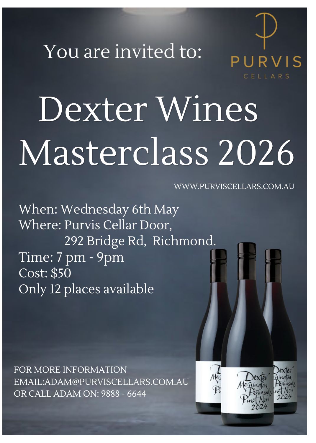 Event Booking - A DEXTER WINES Masterclass 2026