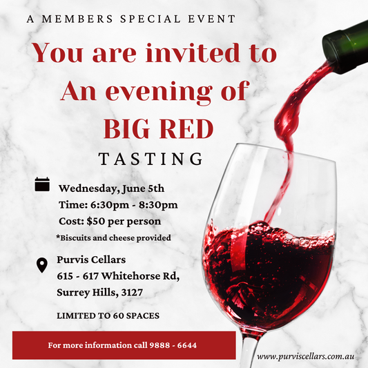 Event Booking - Evening of Big Red Tasting 2024