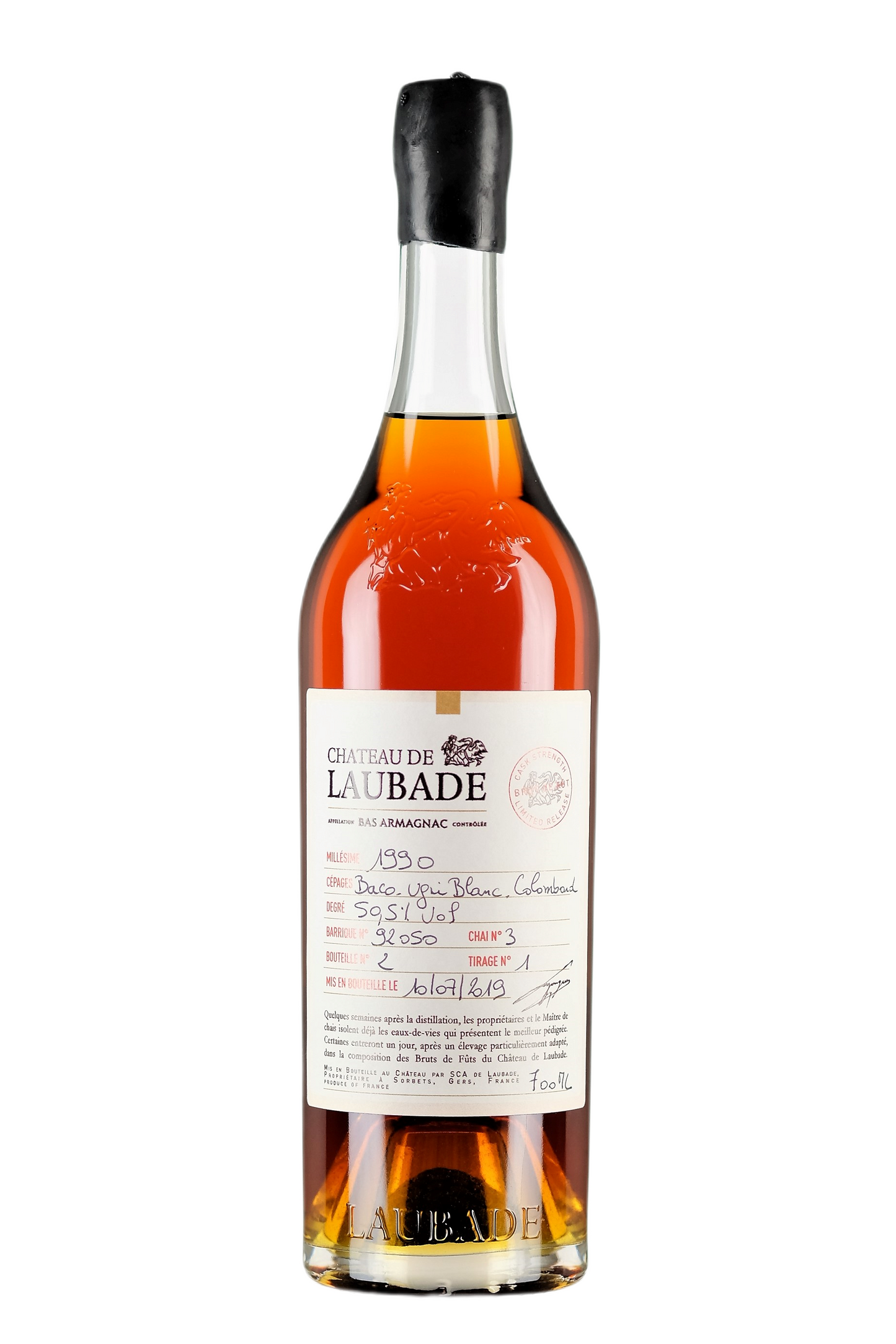 Chateau de Laubade Vintage 1990 Cask Strength Bas Armagnac 700ml